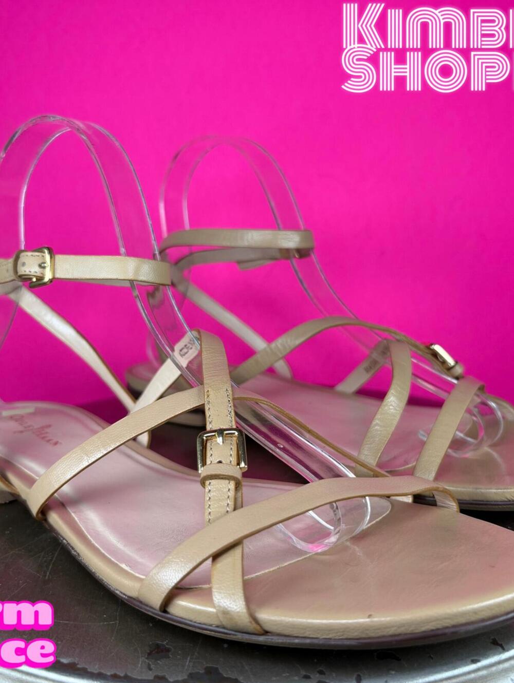 Cole Haan Tan Leather Strappy Gladiator Flat Sandal US 8.5 UK 6 EU 39